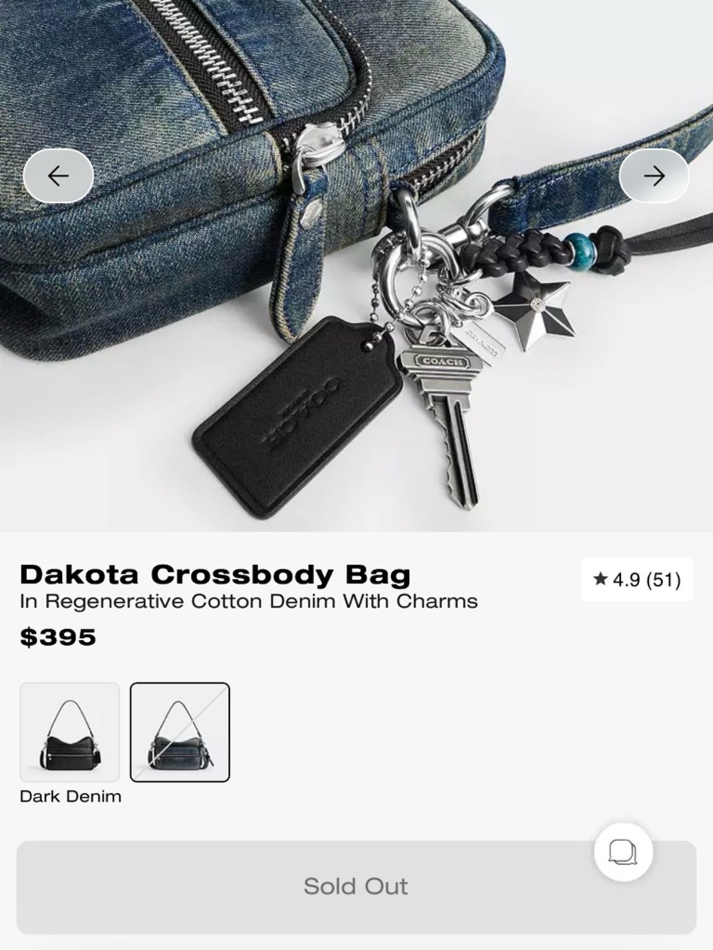 Coach Dakota Crossbody - Denim - Picture 7 of 7